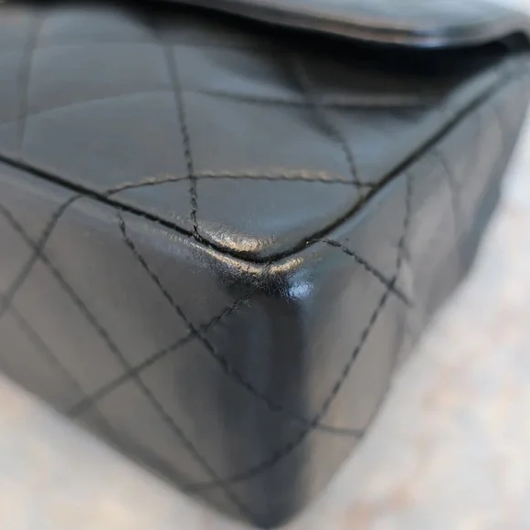 Authentic CHANEL double flap two color hardware Paris lambskin classic bag - Picture 13 of 16